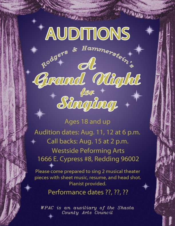 Casting Call Flyer Template Elegant ‘a Grand Night for Singing’ Auditions – Anewscafe