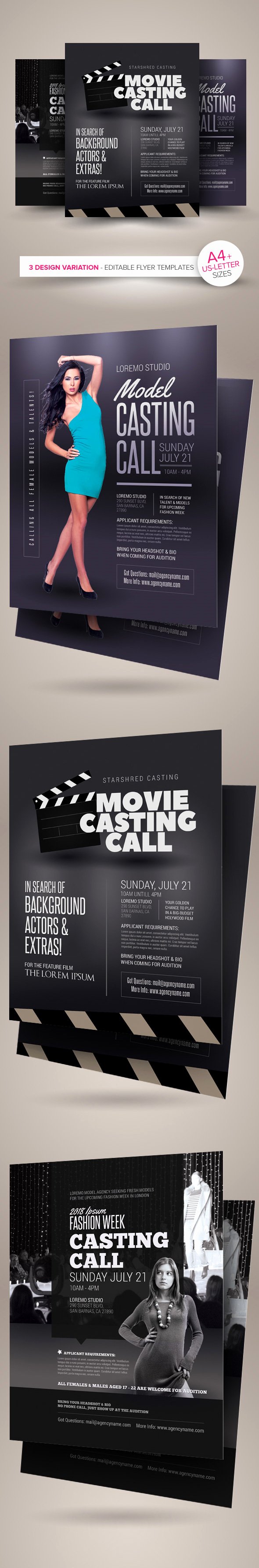 Casting Call Flyer Template Luxury Casting Call Flyer Templates On Behance