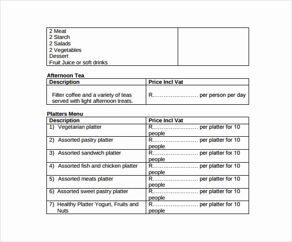 Catering Estimate Template Awesome 6 Catering Proposal Samples