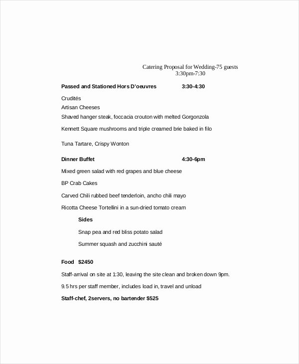 Catering Estimate Template Elegant Catering Proposal Template 9 Free Word Pdf Documents