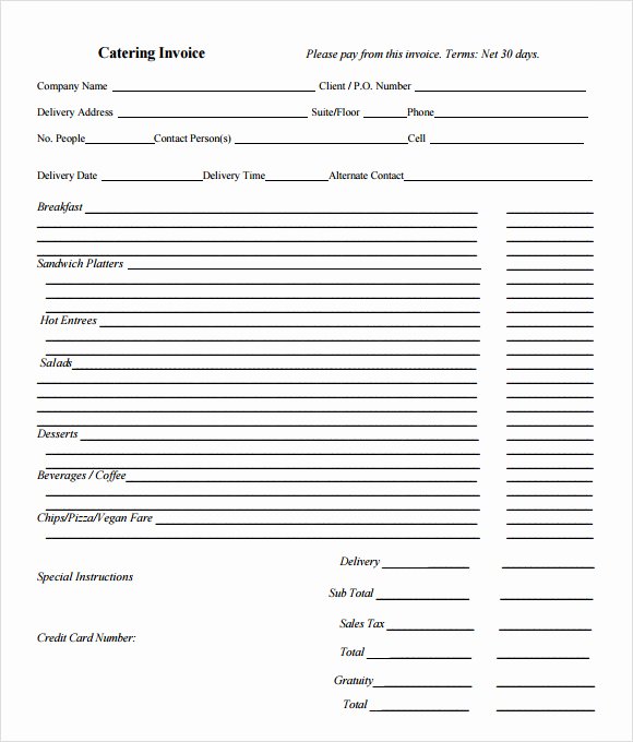 Catering Estimate Template New 11 Catering Invoice Templates – Free Samples Examples