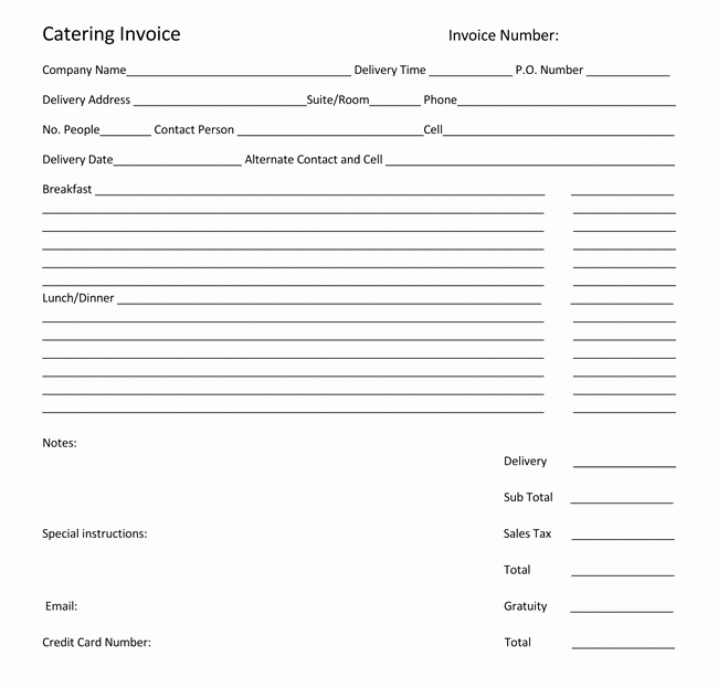 Catering forms Templates Beautiful Catering Invoice Templates 10 Different formats In Pdf