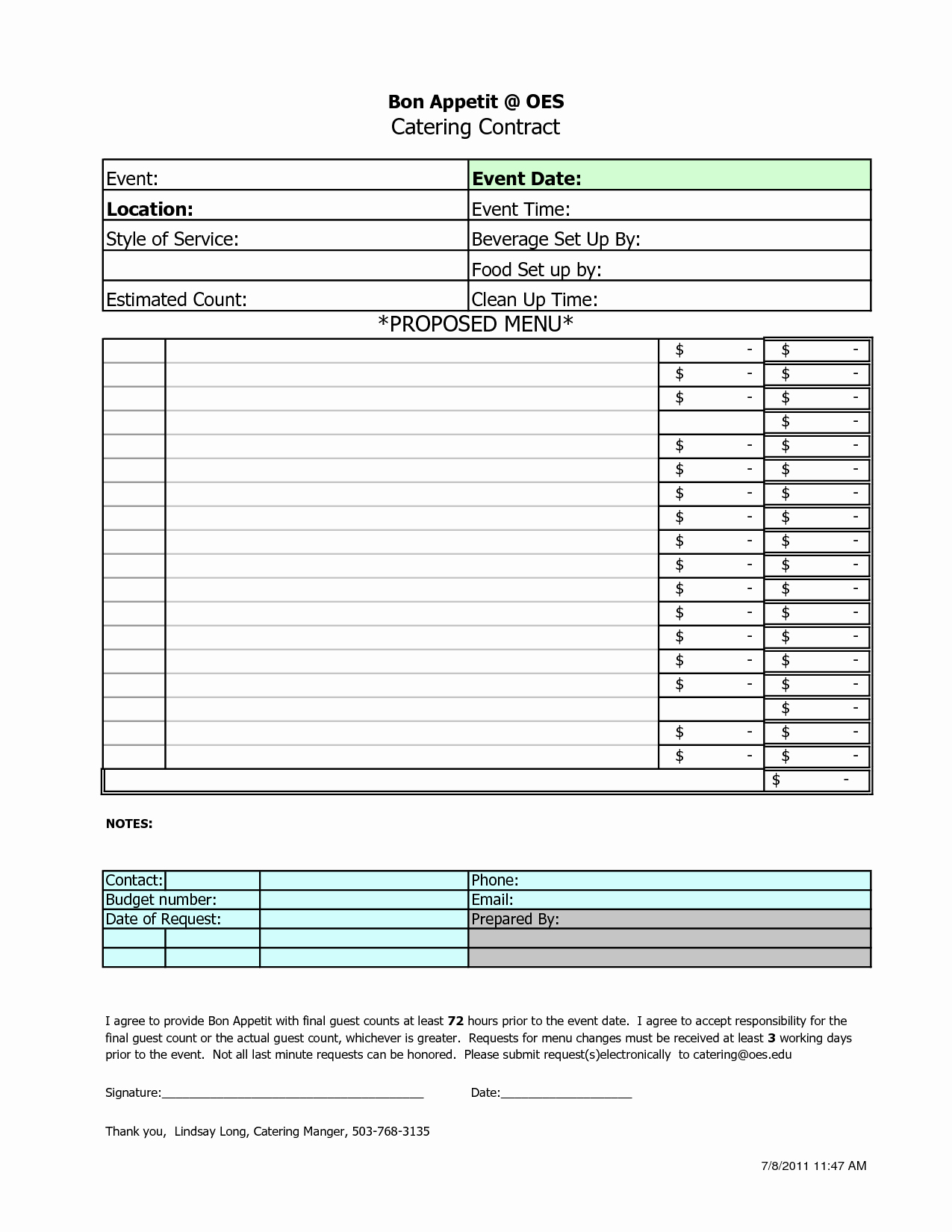 Catering forms Templates Elegant Catering forms Reverse Search