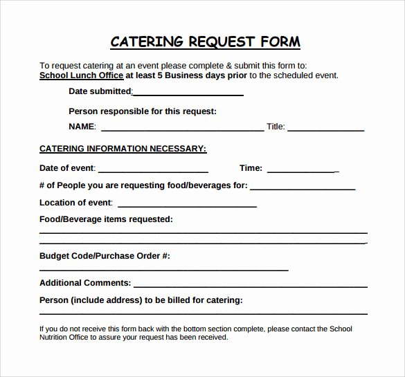 Catering forms Templates Fresh 6 Catering Proposal Samples