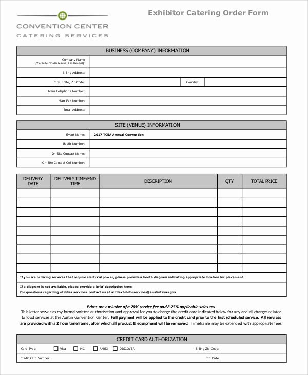 Catering forms Templates Luxury 16 Catering order forms Ms Word Numbers Pages