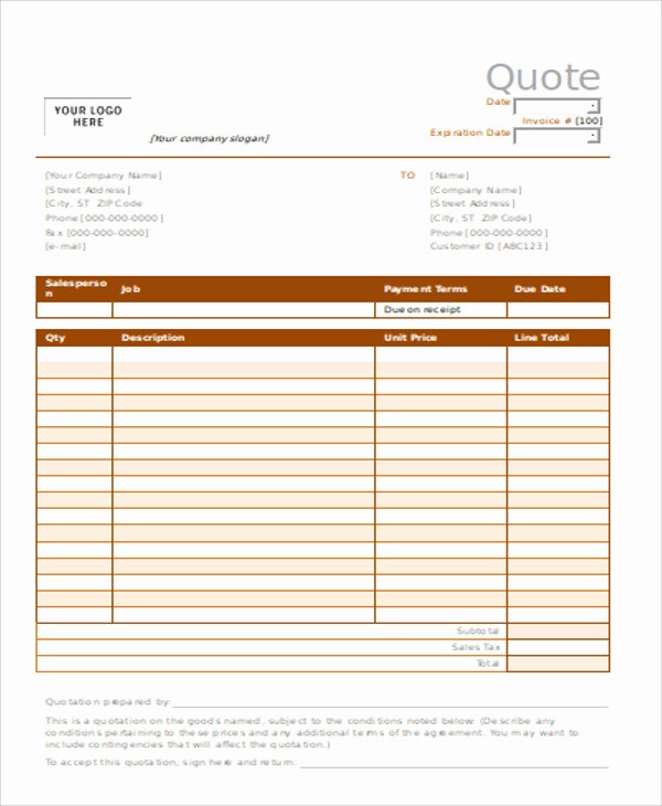 Catering Quote Template Free Unique 9 Catering Quotation Templates Word Pdf