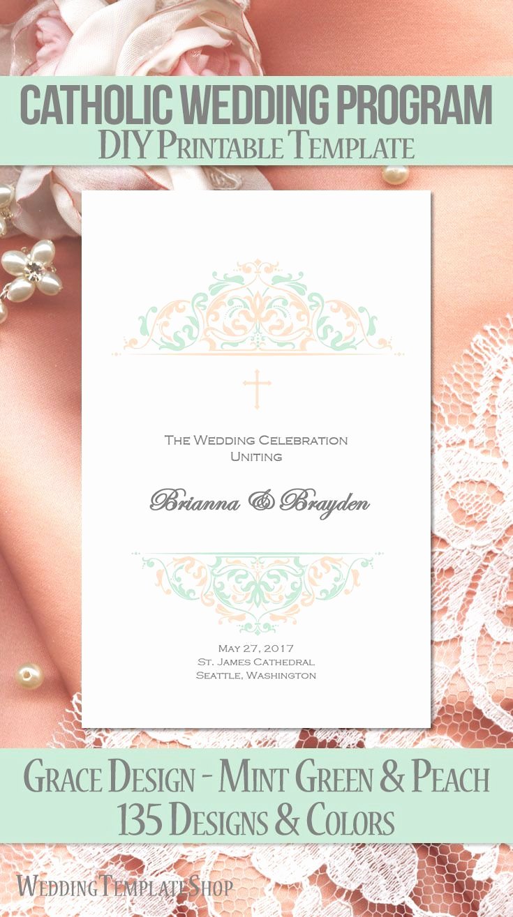 Catholic Wedding Ceremony Program Templates Beautiful 111 Best Catholic Wedding Programs Diy Printable order Of