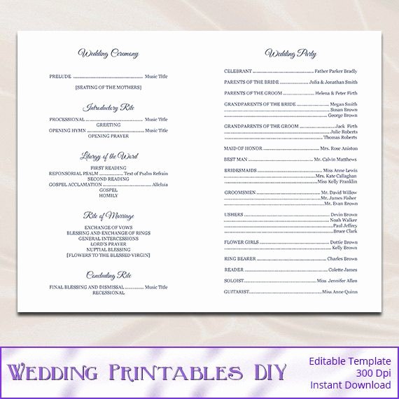 Catholic Wedding Ceremony Program Templates New Catholic Wedding Program Template Diy Navy Blue Cross