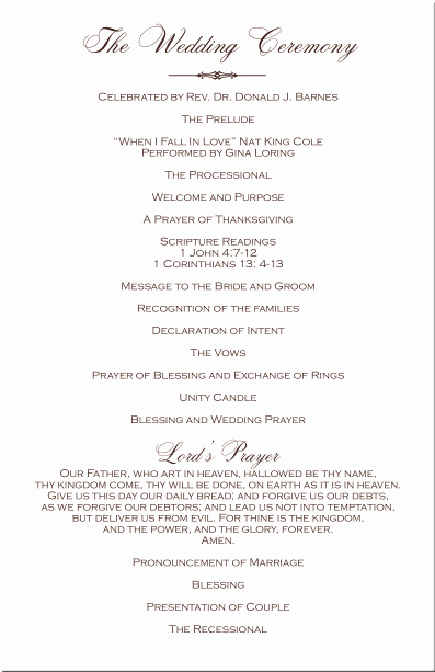 Catholic Wedding Ceremony Program Templates New Christian Wedding Programs Ceremony Ceremony