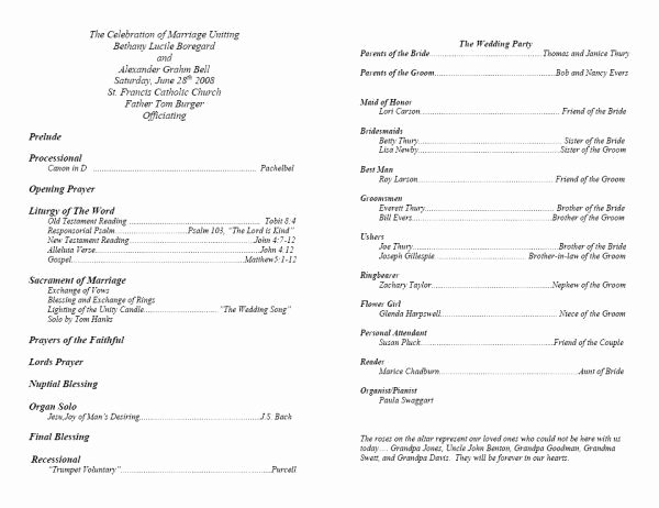 Catholic Wedding Mass Program Template Beautiful Template for Program Going to the Chapel