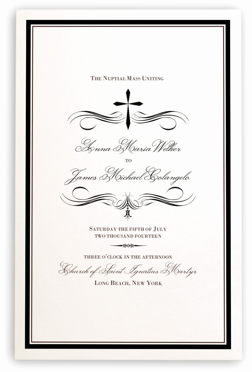 Catholic Wedding Mass Program Template Elegant Christian and Catholic Wedding Program Templates Progr and