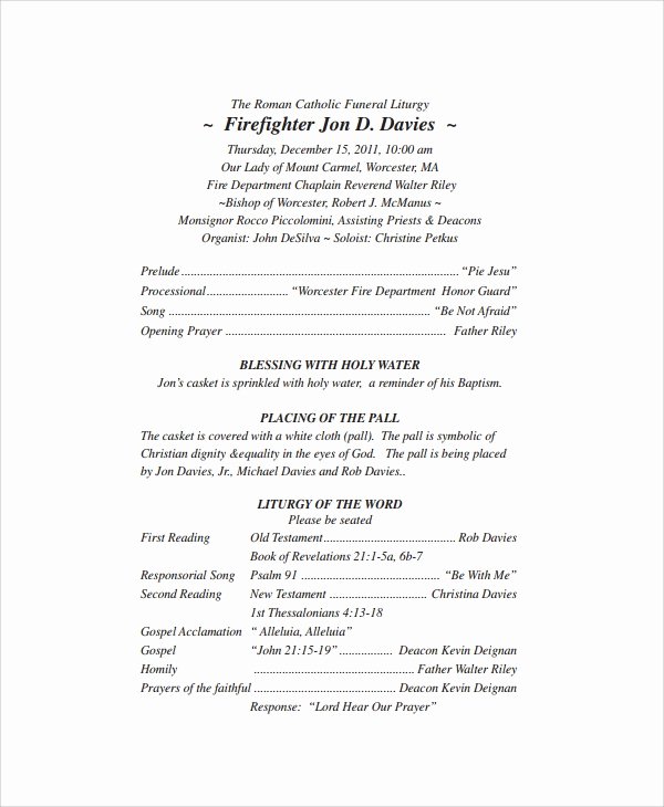 Catholic Wedding Mass Program Template Elegant Sample Catholic Funeral Program 12 Documents In Pdf