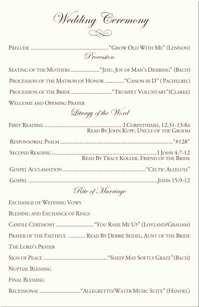 Catholic Wedding Program Template without Mass Inspirational Catholic Mass Wedding Ceremony Catholic Wedding Traditions