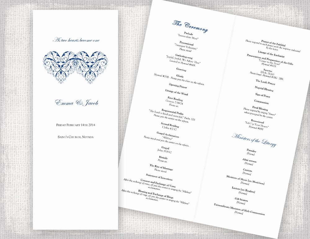 Catholic Wedding Program Templates Free Awesome Catholic Wedding Program Template Printable Ceremony Program