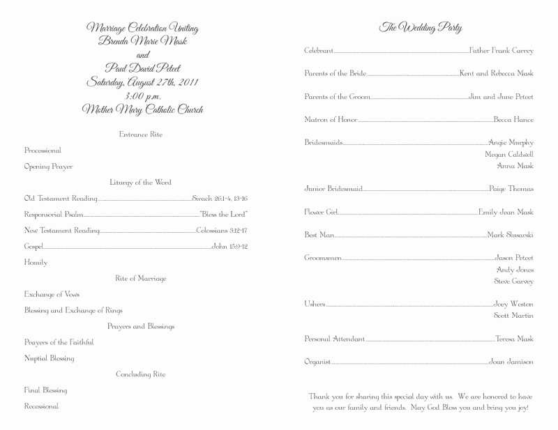 Catholic Wedding Program Templates Free Awesome Wedding Program Templates Wedding Programs Fast