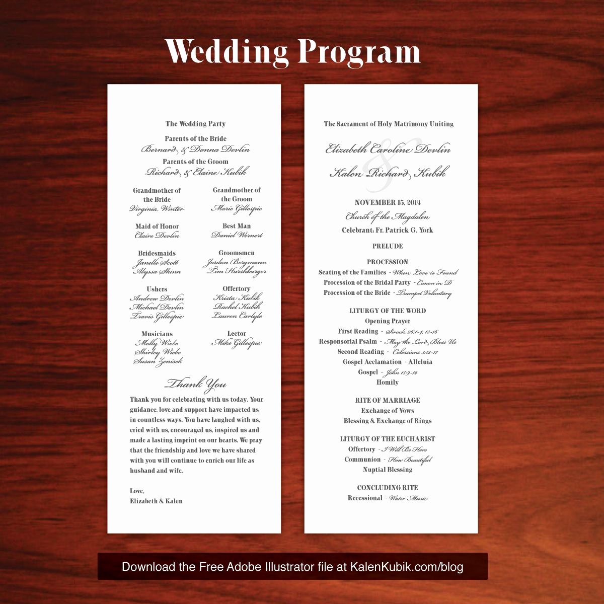 Catholic Wedding Program Templates Free Elegant Free Diy Catholic Wedding Program Ai Template I M A