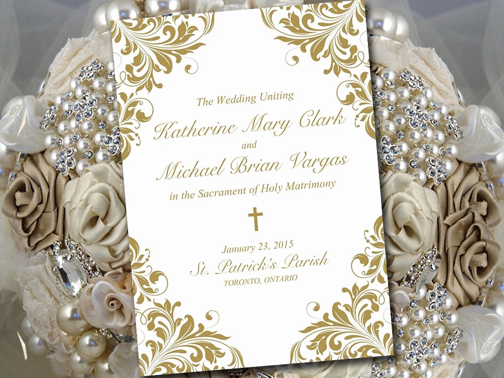 Catholic Wedding Program Templates Free Fresh Catholic Wedding Program Template Printable Fold Over