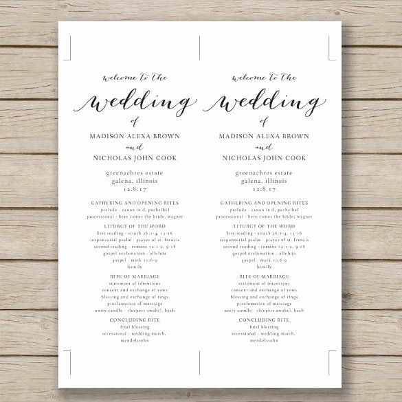 Catholic Wedding Program Templates Free Inspirational Wedding Program Template 41 Free Word Pdf Psd