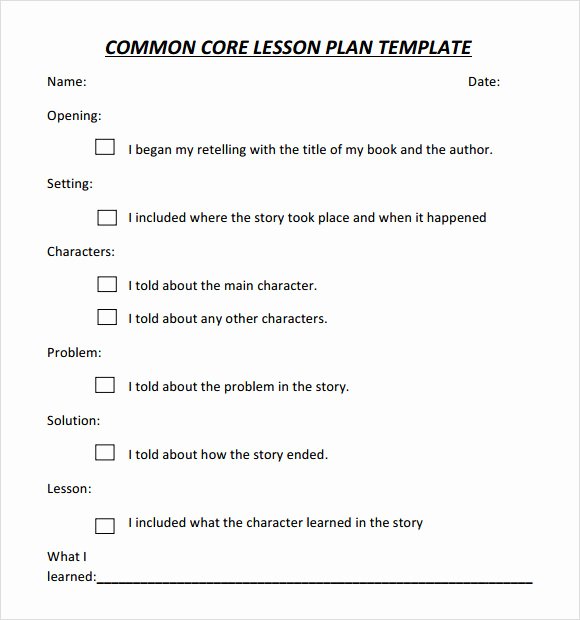 Ccss Lesson Plan Templates Beautiful 7 Sample Mon Core Lesson Plan Templates to Download