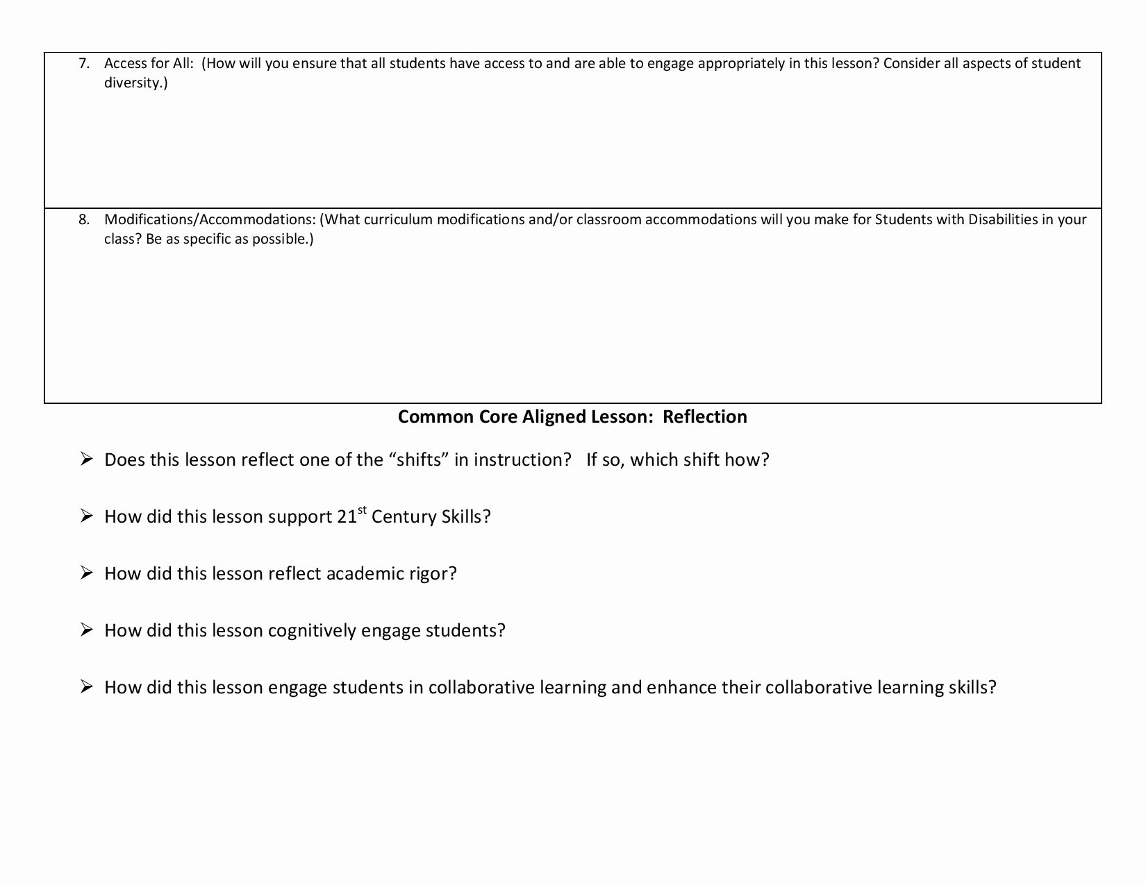 Ccss Lesson Plan Templates Fresh Lesson Planning Templates Ccss