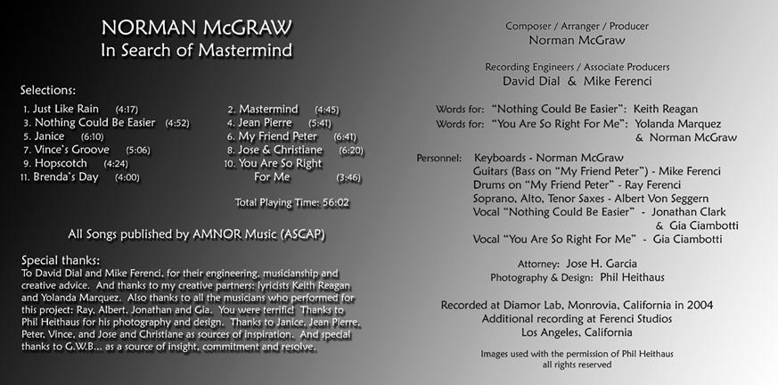 Cd Liner Notes Template Fresh Liner Notes for Mastermind norman Mcgraw S 2nd Cd