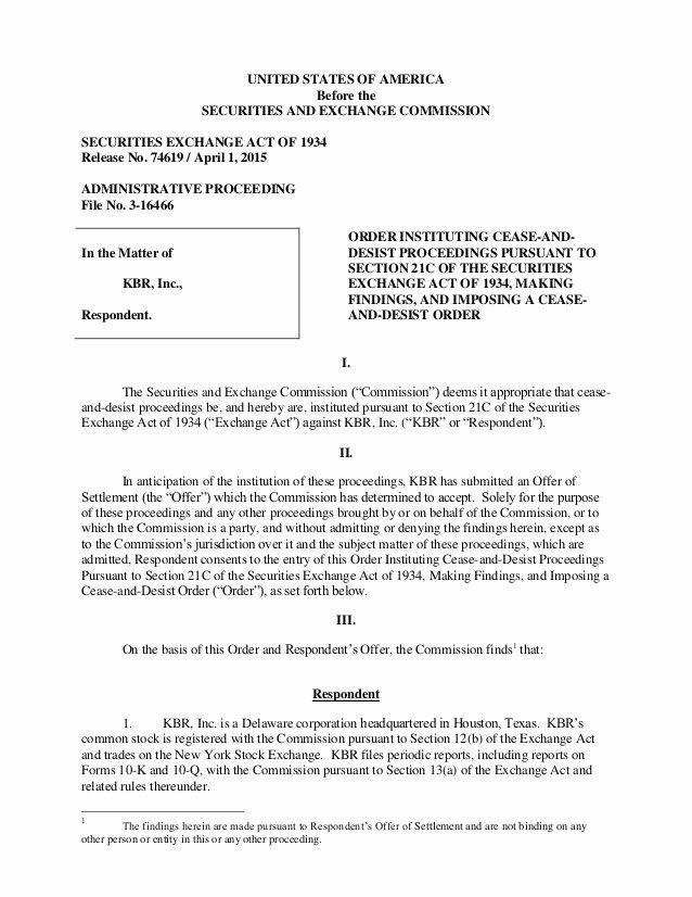 Cease and Desist order Template Best Of Securities and Exchange Mission Cease &amp; Desist order