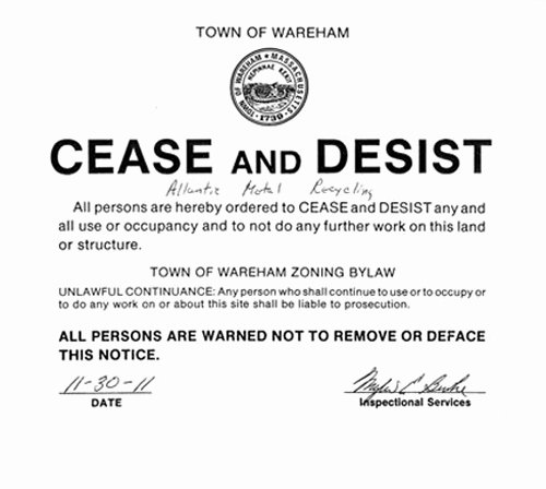 Cease and Desist order Template Inspirational Metal Recycling Pany Appears to Be Doing Business