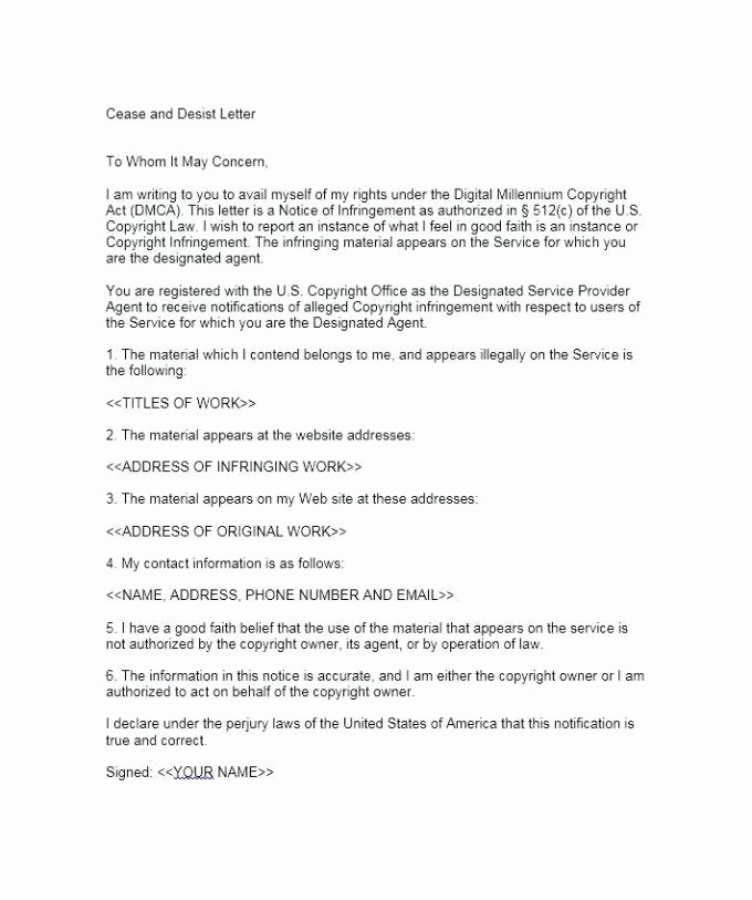 Cease and Desist order Template New Cease and Desist Letter Template for Debt Collectors