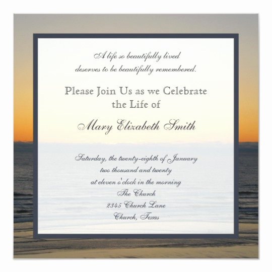 Celebration Of Life Invitation Elegant Celebration Of Life Invitation