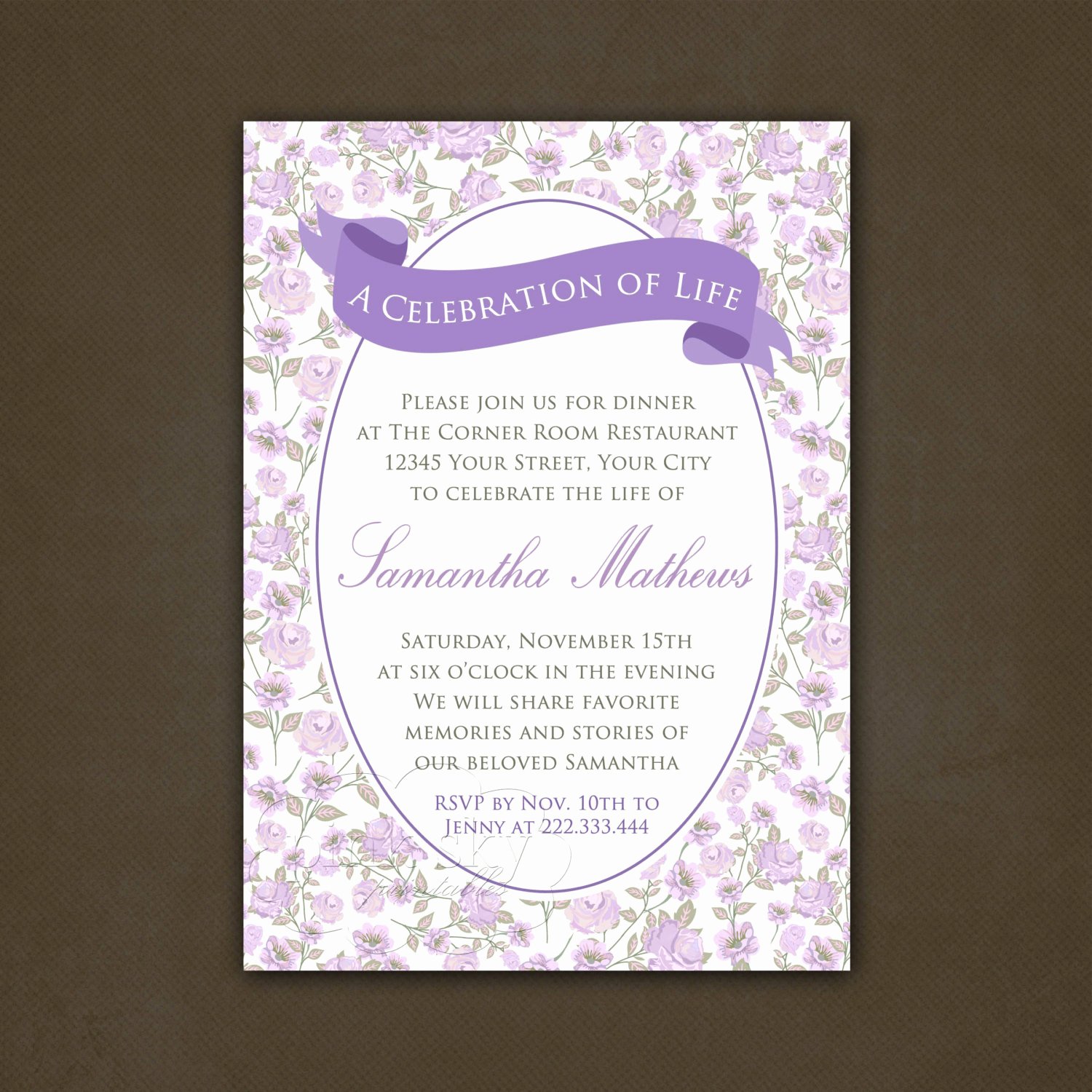 Celebration Of Life Invitation Lovely Printable Celebration Of Life Invitation by Pinkskyprintables