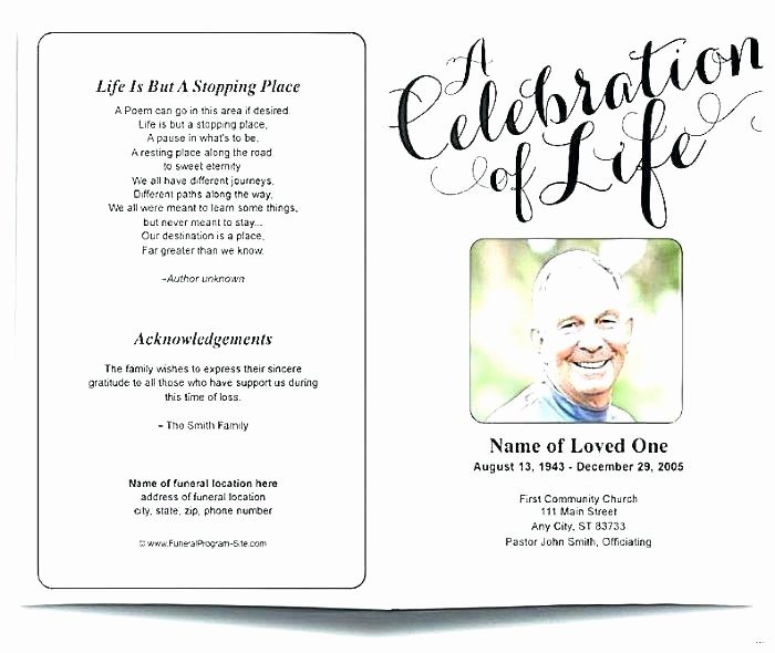 Celebration Of Life Program Template Awesome Celebration Life Program Encourage Service Sample