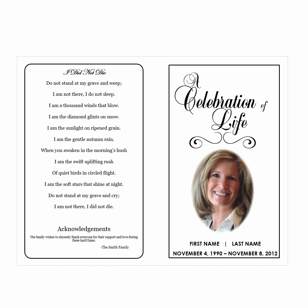 Celebration Of Life Program Template Beautiful Celebration Of Life Funeral Pamphlets