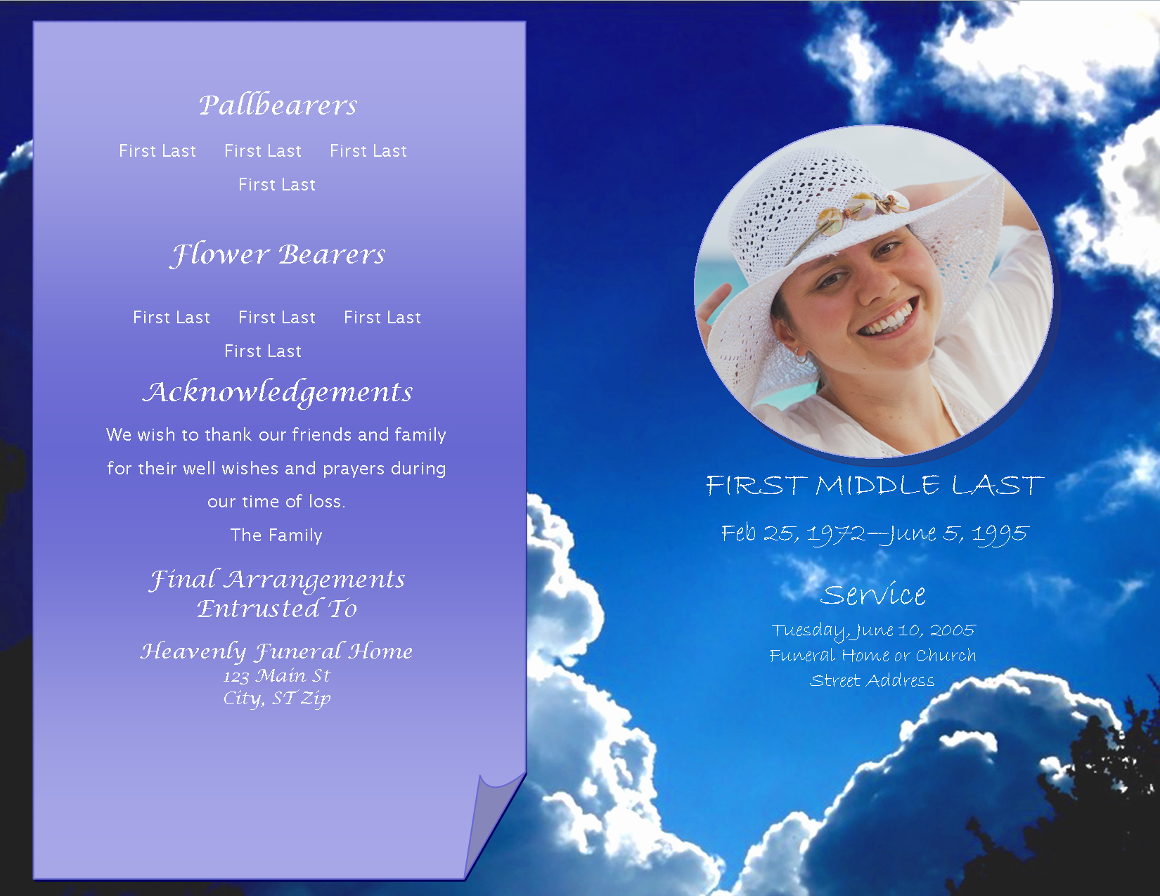 Celebration Of Life Program Template Beautiful Lifecycleprints Celebration Of Life &amp; Funeral Program