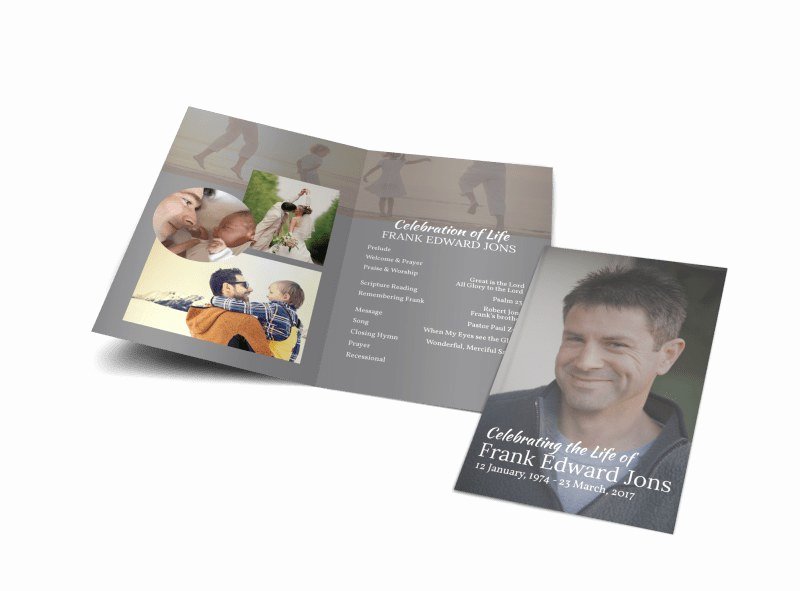 Celebration Of Life Program Template Elegant Celebration Life Bi Fold Brochure Template