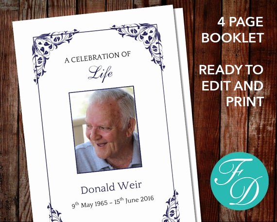 Celebration Of Life Program Template Lovely Funeral Program Template Celebration Of Life order Of