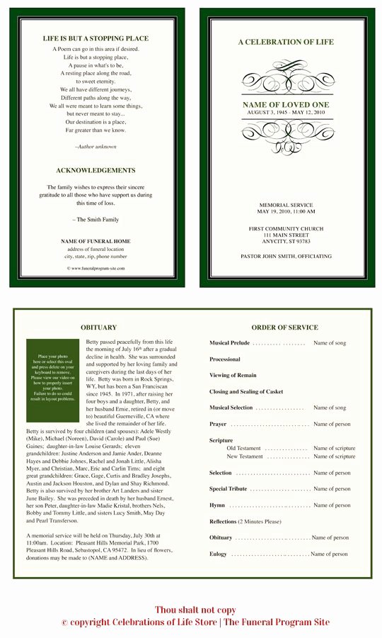 Celebration Of Life Program Template New 1000 Images About Funeral Program Examples On Pinterest