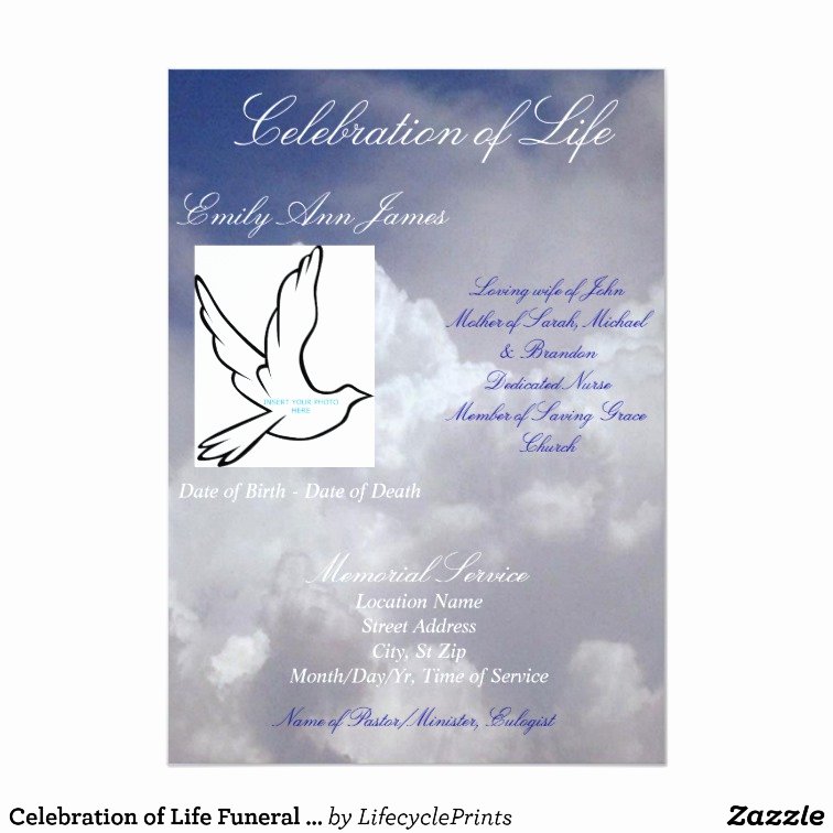 Celebration Of Life Program Template New Celebration Of Life Funeral Invitation Program Card