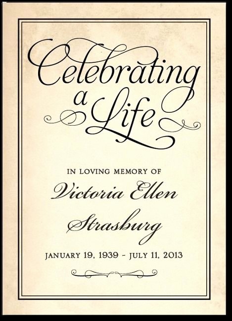 Celebration Of Life Template Free Fresh 1000 Images About Memorial On Pinterest