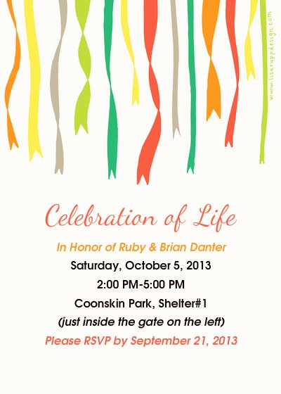 Celebration Of Life Template Free Unique Celebration Of Life Ruby &amp; Brian Danter Line