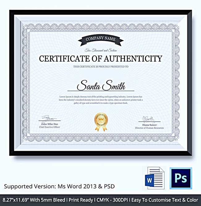 Certificate Of Authenticity Template Best Of Certificate Of Authenticity Template What Information to