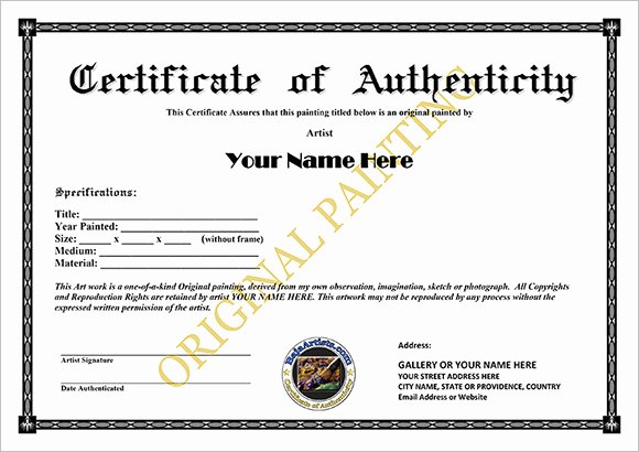 Certificate Of Authenticity Template Elegant 16 Certificate Of Authenticity Samples