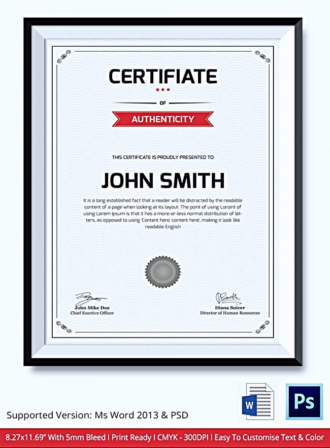 Certificate Of Authenticity Template Elegant Certificate Of Authenticity Template What Information to