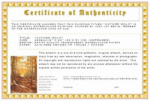 Certificate Of Authenticity Template Elegant Looking for &quot;certificate Of Authenticity&quot; Template Wetcanvas