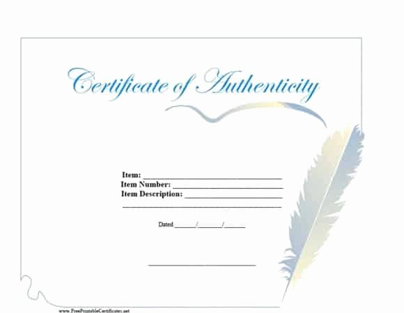 Certificate Of Authenticity Template New 37 Certificate Of Authenticity Templates Art Car