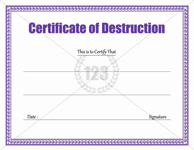 Certificate Of Data Destruction Template Elegant Download Certificate Of Destruction Template