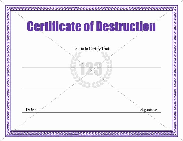 Certificate Of Data Destruction Template Elegant Download Certificate Of Destruction Template