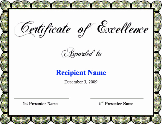 Certificate Of Excellence Template Awesome Download Fice 2007 Tr Mimec