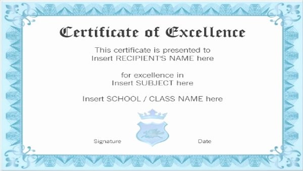 Certificate Of Excellence Template Best Of Excellence Certificate Template 22 Word Pdf Psd