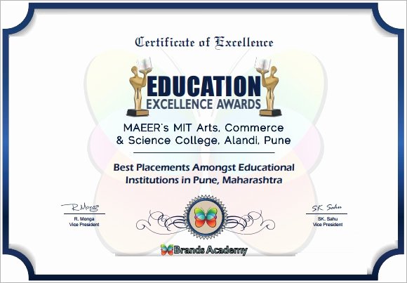 Certificate Of Excellence Template New Certificate Of Excellence 7 Premium and Free Pdf Download