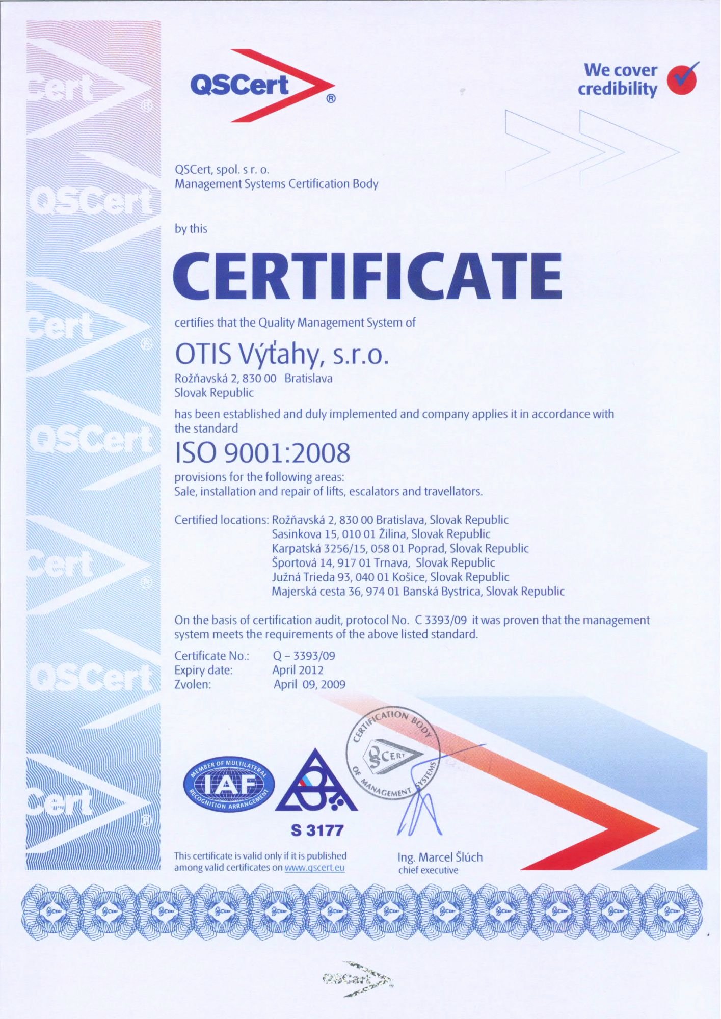 Certificate Of Quality Template Inspirational iso 9001 Qscert